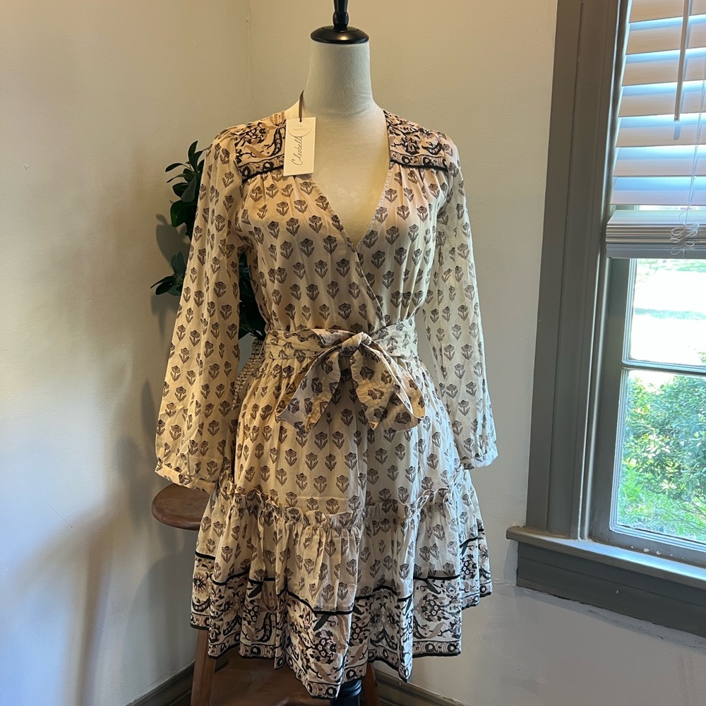 Cleobella Cream and Black Patterned Dress